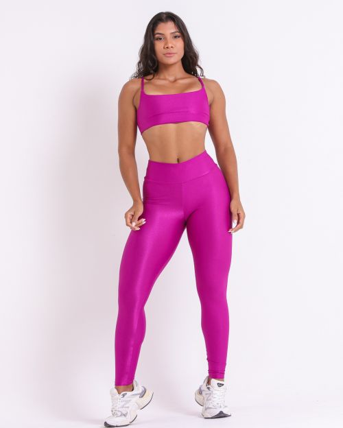 Conjunto Calça Legging Básica Compressão + Top Ju