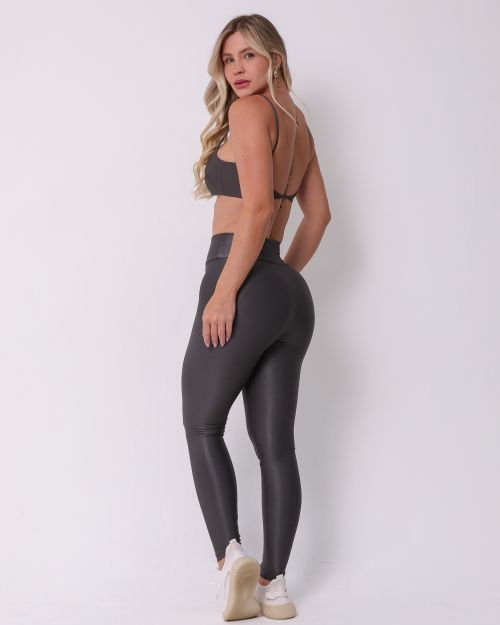 Conjunto Calça Legging Básica Compressão + Top Ju
