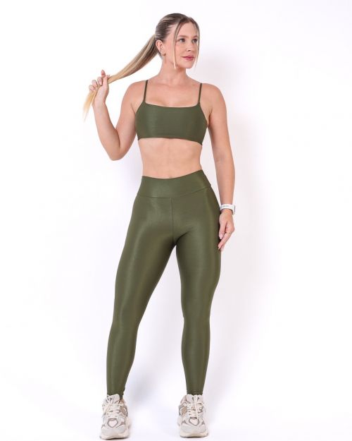Conjunto Calça Legging Básica Compressão + Top Ju