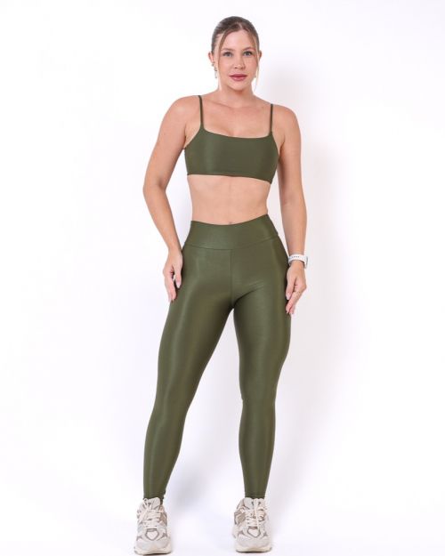 Conjunto Calça Legging Básica Compressão + Top Ju