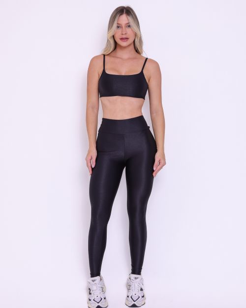 Conjunto Calça Legging Básica Compressão + Top Ju