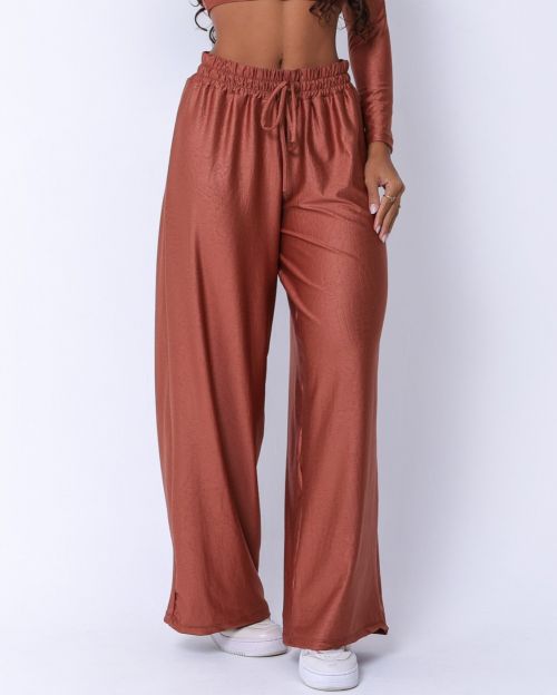 Calça Pantalona Wide Croco