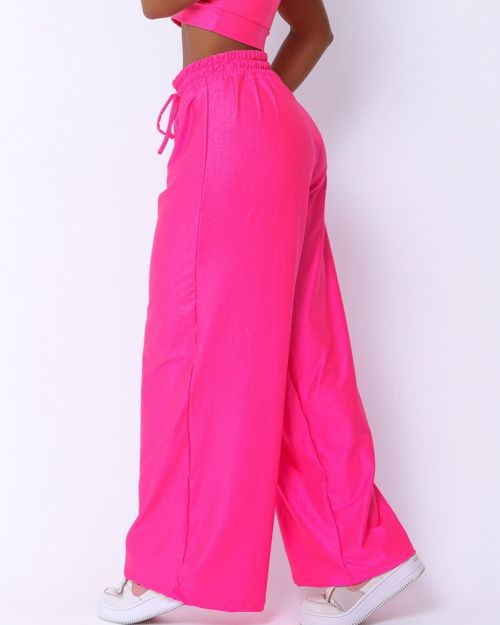 Calça Pantalona Wide Croco