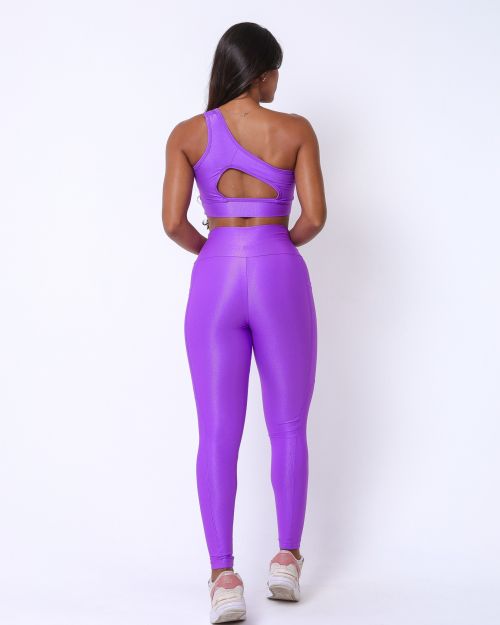 Conjunto Calça Legging Básica Bolso Compressão + Top Paloma
