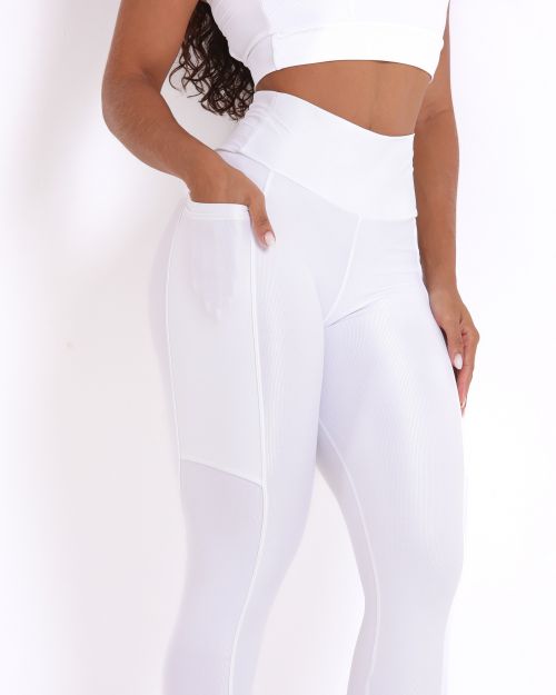 Conjunto Calça Legging Básica Bolso Compressão + Top Paloma
