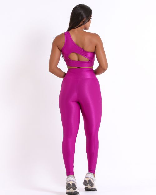 Conjunto Calça Legging Básica Bolso Compressão + Top Paloma
