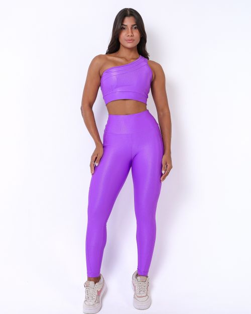 Conjunto Calça Legging Básica Bolso Compressão + Top Paloma