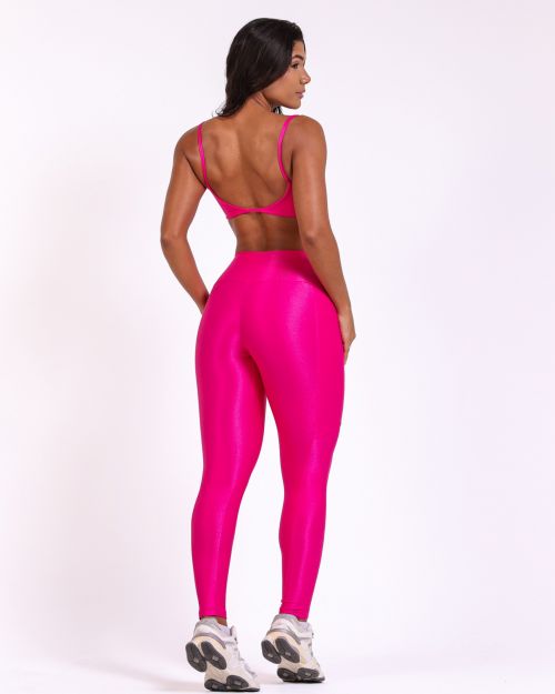 Conjunto Calça Legging Básica Bolso Compressão + Top Ju
