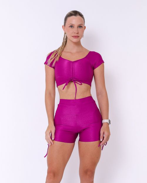 Conjunto Short Empina Cross Compressão + Top Manguinha
