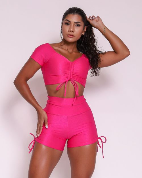 Conjunto Short Empina Cross Compressão + Top Manguinha