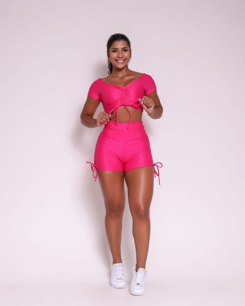 Conjunto Short Empina Cross Compressão + Top Manguinha
