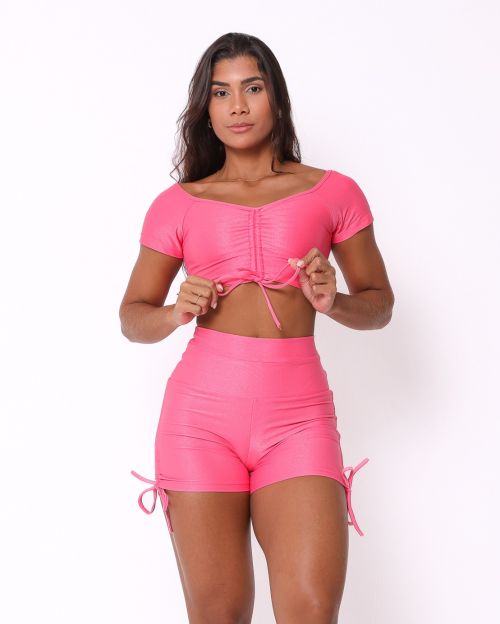 Conjunto Short Empina Cross Compressão + Top Manguinha