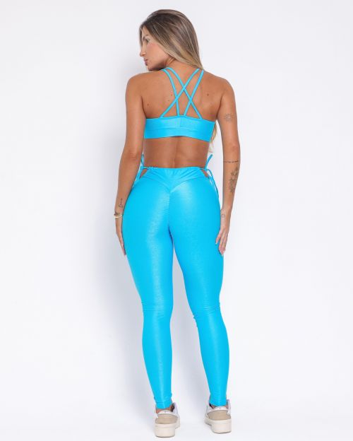 Conjunto Calça Empina Ajuste Compressão + Top Lu