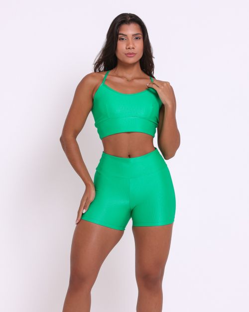 Conjunto Short Básico Curtinho Compressão + Top Kelly