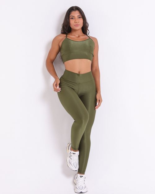 Conjunto Calça Legging Básica Compressão + Top Kelly