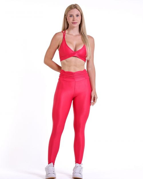 Conjunto Calça Básica Cós Franzido Compressão + Top Vivi