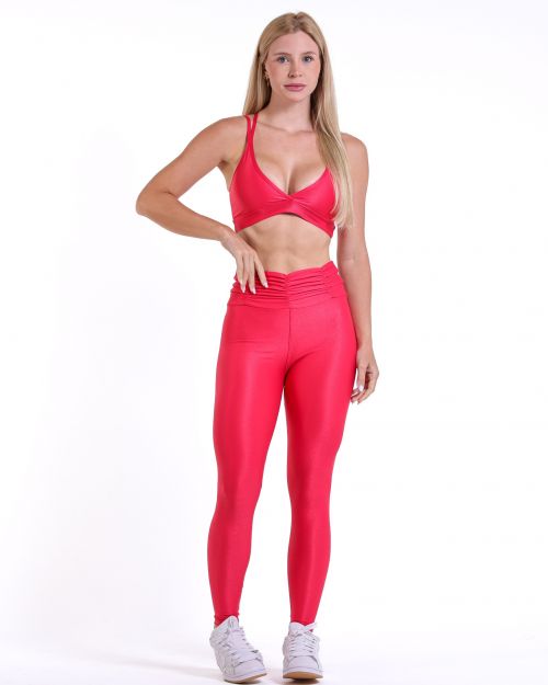 Conjunto Calça Básica Cós Franzido Compressão + Top Vivi