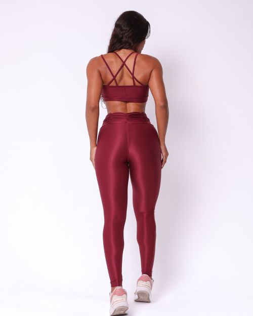 Conjunto Calça Básica Cós Franzido Compressão + Top Vivi