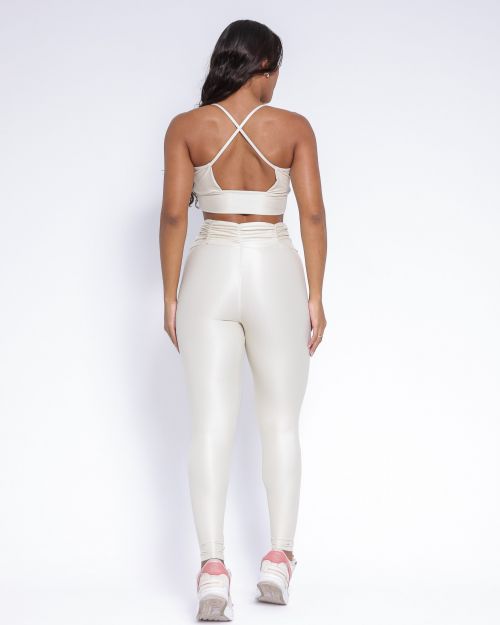 Conjunto Calça Básica Cós Franzido Compressão + Top Kelly