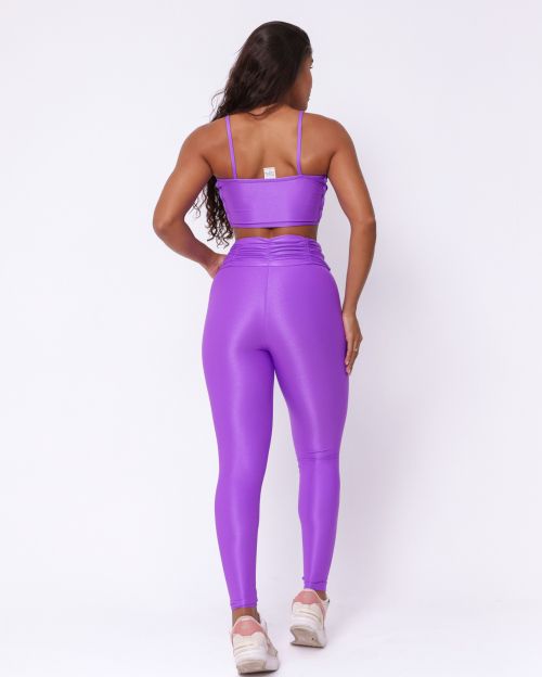 Conjunto Calça Básica Cós Franzido Compressão + Top Marta