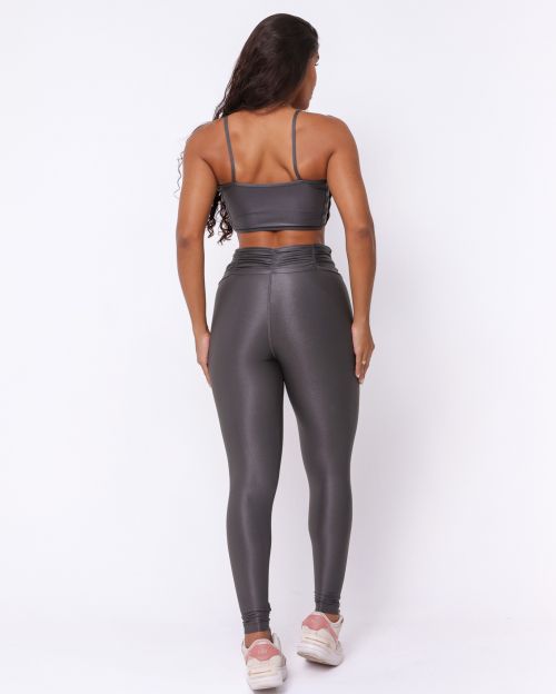 Conjunto Calça Básica Cós Franzido Compressão + Top Marta