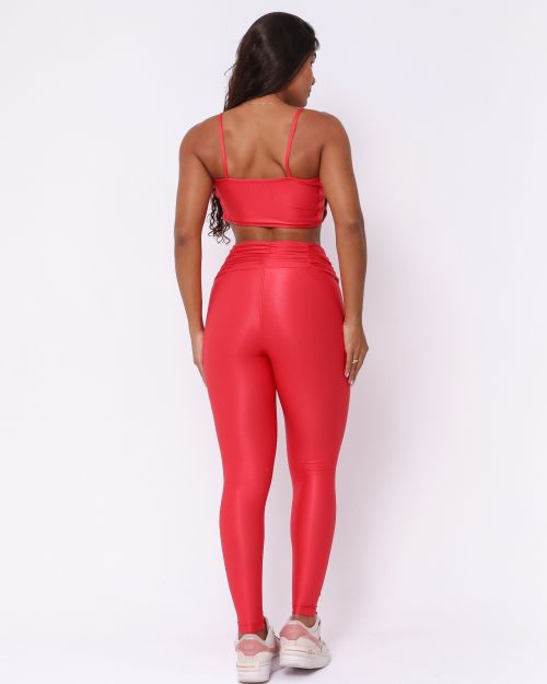 Conjunto Calça Básica Cós Franzido Compressão + Top Marta