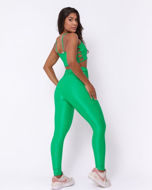 Conjunto Calça Básica Cós Franzido Compressão + Top Marta
