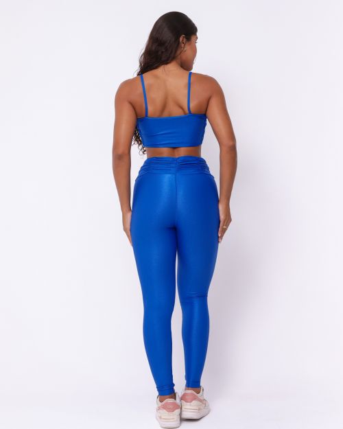 Conjunto Calça Básica Cós Franzido Compressão + Top Marta