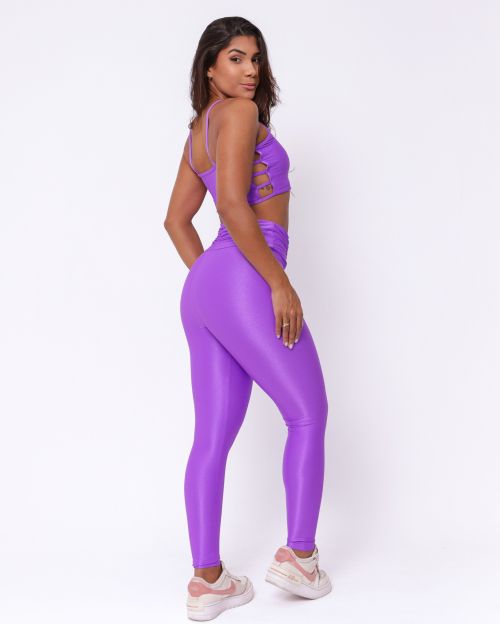 Conjunto Calça Básica Cós Franzido Compressão + Top Marta