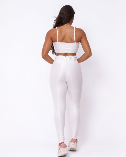 Conjunto Calça Básica Cós Franzido Compressão + Top Marta
