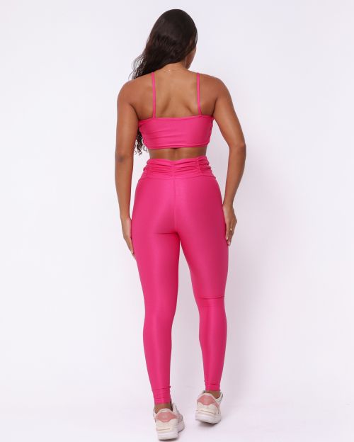 Conjunto Calça Básica Cós Franzido Compressão + Top Marta