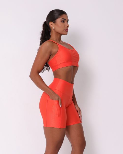 Conjunto Short Bolso Duplo Compressão + Top Lu
