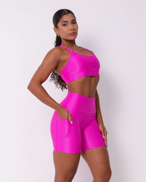 Conjunto Short Bolso Duplo Compressão + Top Lu