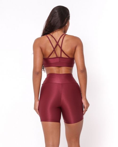 Conjunto Short Bolso Duplo Compressão + Top Lu