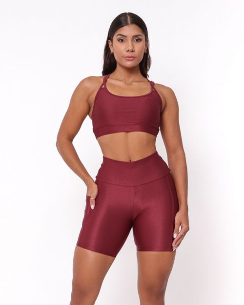 Conjunto Short Bolso Duplo Compressão + Top Lu
