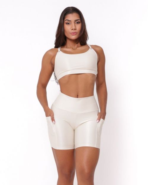 Conjunto Short Bolso Duplo Compressão + Top Lu