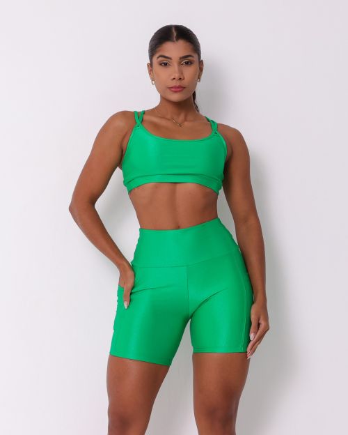 Conjunto Short Bolso Duplo Compressão + Top Lu