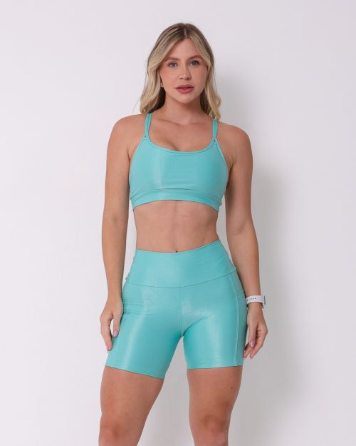 Conjunto Short Bolso Duplo Compressão + Top Lu