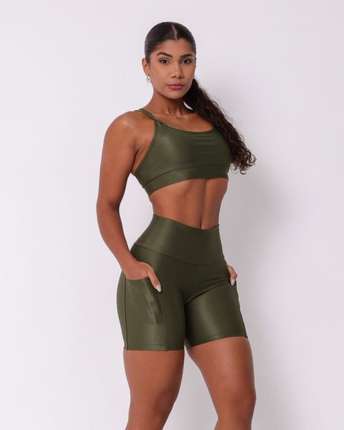 Conjunto Short Bolso Duplo Compressão + Top Lu