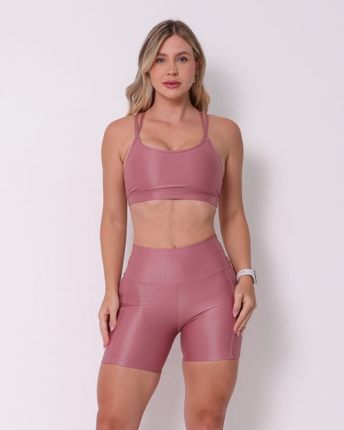 Conjunto Short Bolso Duplo Compressão + Top Lu