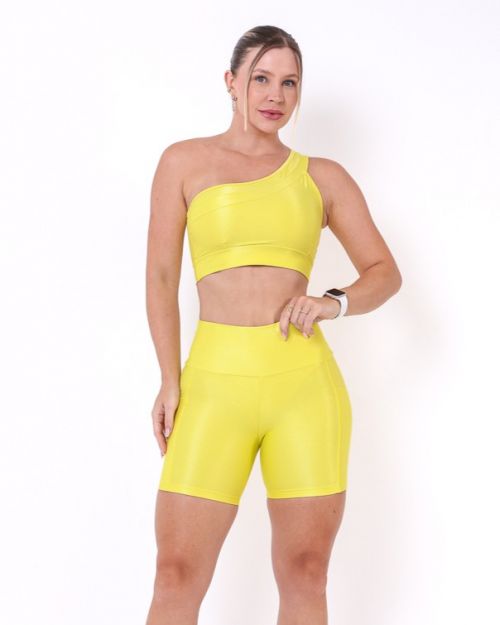 Conjunto Short Bolso Duplo Compress�o + Top Paloma