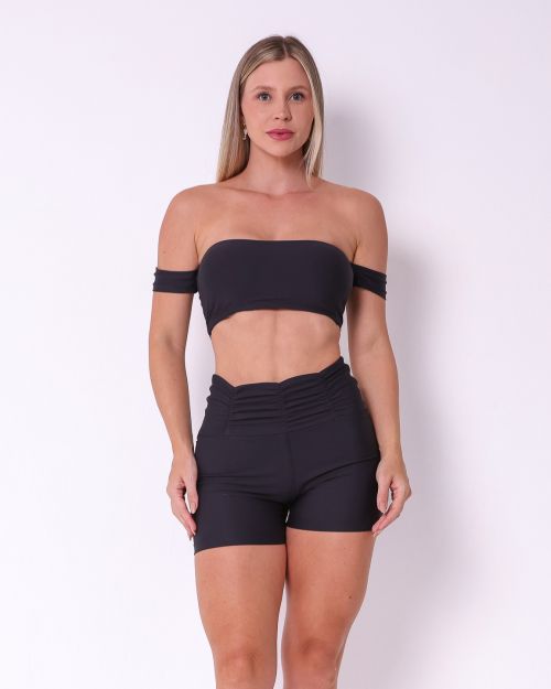 Conjunto Short Básico Cós Franzido Light + Top Ciganinha