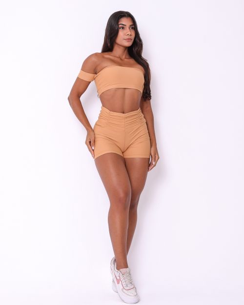 Conjunto Short B�sico C�s Franzido Light + Top Ciganinha