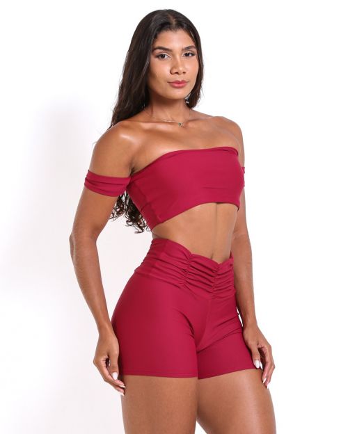 Conjunto Short Básico Cós Franzido Light + Top Ciganinha