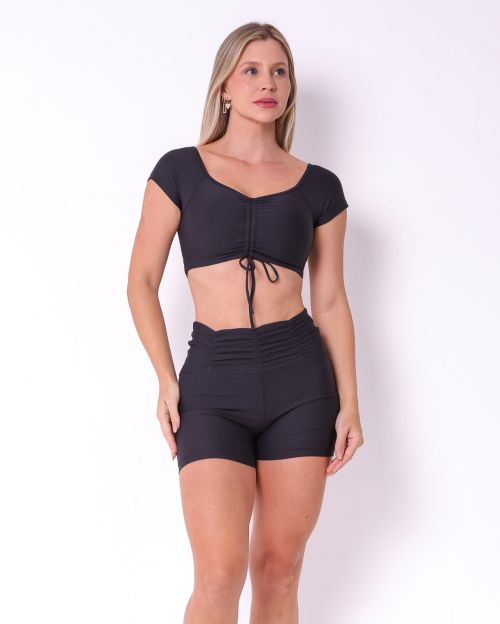 Conjunto Short B�sico C�s Franzido Light + Top Manguinha