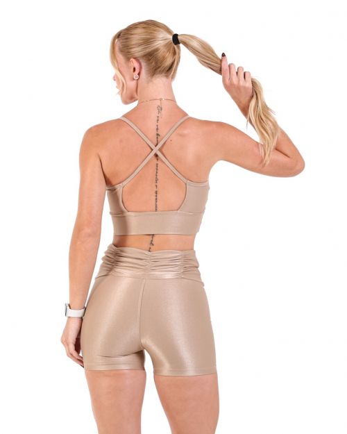 Conjunto Short Básico Cós Franzido Compressão + Top Kelly
