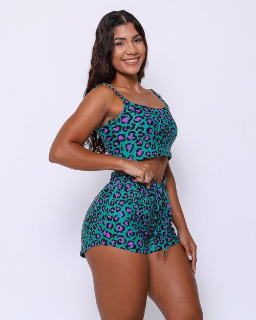 Conjunto Short Boxer Basic Light Onça Pantanal + Top Regatinha