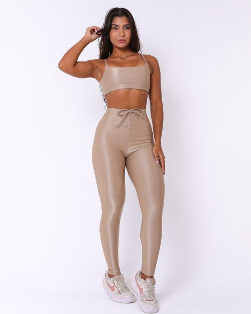Conjunto Calça Legging Empina Compressão + Top Ju