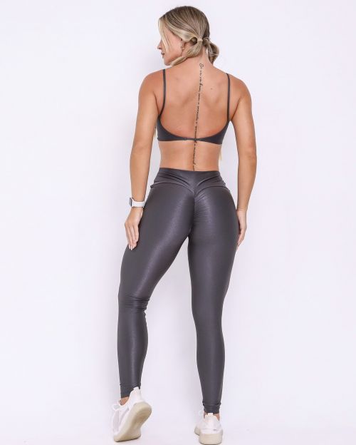 Conjunto Calça Legging Empina Compressão + Top Ju