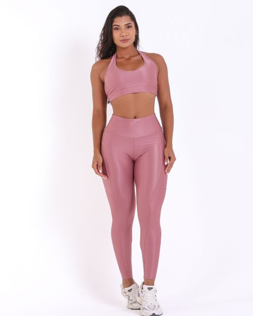Conjunto Calça Básica Bolso Compressão + Top Jhully